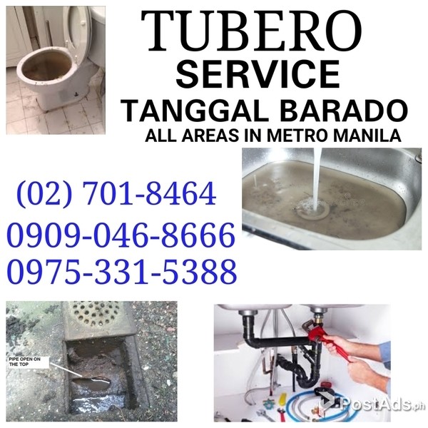 MARIKINA TUBERO SERVICE 09090468666 09753315388 7018464 TANGAL BARADO