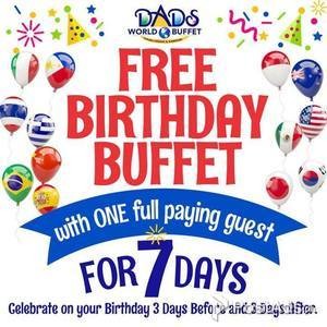Dads World Buffet Birthday Promo 2018 | PostAds PH