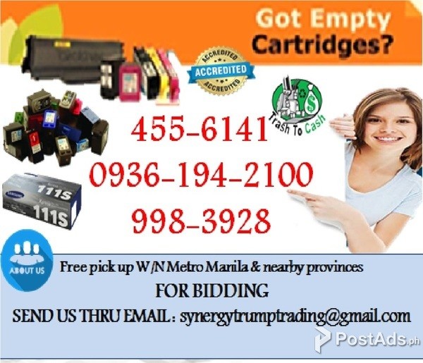 Buyer of empty ink and toner cartridge