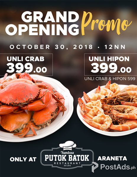 YumBoss Putok Batok Restaurant Unli Crabs and Shrimp