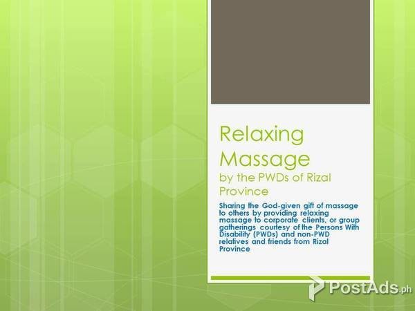 Massage for Big Groups/Corporate by the Persons with Disability 