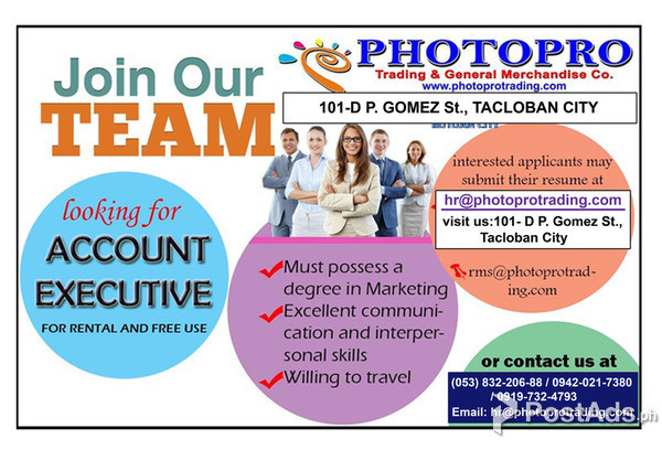 we are on hiring for Bacolod branch, Cagayan de Oro Branch & Tacloban