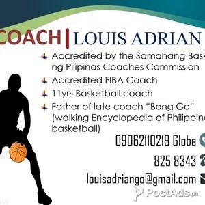 Basketball Licensed coach offer coaching TEAMS, Solo training | PostAds PH