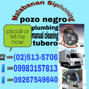 Quezon city Malabanan sipsip pozo negro plumbing 09267549640 | PostAds PH