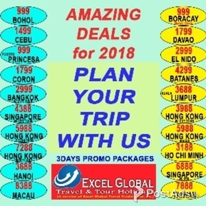 AMAZING DEALS FOR 2018 PLAN YOUR TRIP WITH US! 3 DAYS PROMO PACKAGES | PostAds PH