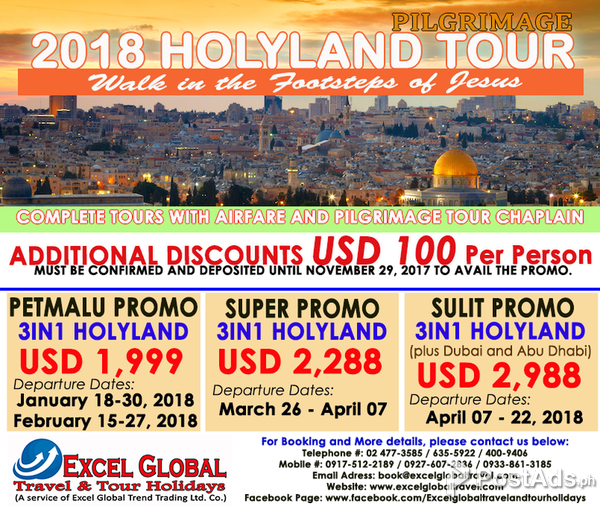 "Walk in the Footsteps of Jesus" 2018 HOLYLAND TOUR PILGRIMAGE