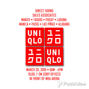 Magnus: Uniqlo Sales Associate March 20 | PostAds PH