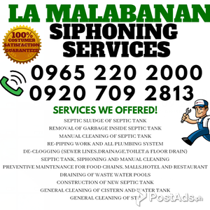 SIPHONING AND MANUAL CLEANING SERVICES IN CAVITE 09207092813 | PostAds PH
