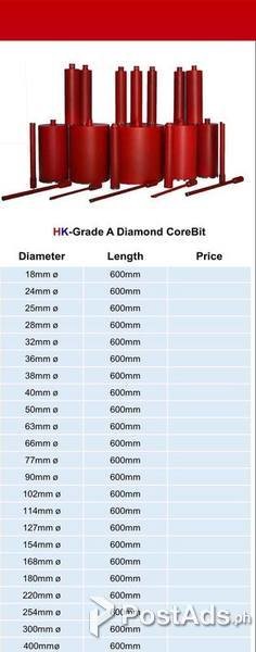 CORING MACHINE AND CORE BIT. WE HAVE ALSO CORING SERVICES AND SCANNING