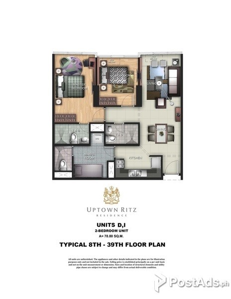 Uptown Ritz Residence - 2 Bedroom Unit - 78.8 sq.m
