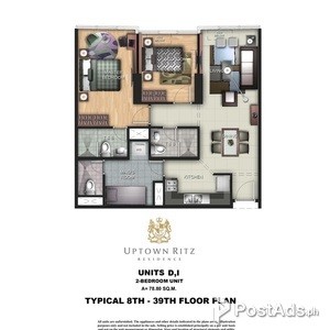 Uptown Ritz Residence - 2 Bedroom Unit - 78.8 sq.m | PostAds PH