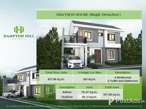 GRAYSON– SINGLE DETACHED in HAMPTON HILL- CONSOLACION CEBU