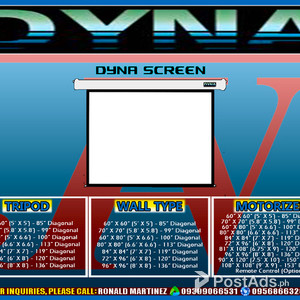DYNA MANUAL PULL DOWN SCREEN WALL TYPE PROJECTION PROJECTOR LCD SCREEN | PostAds PH