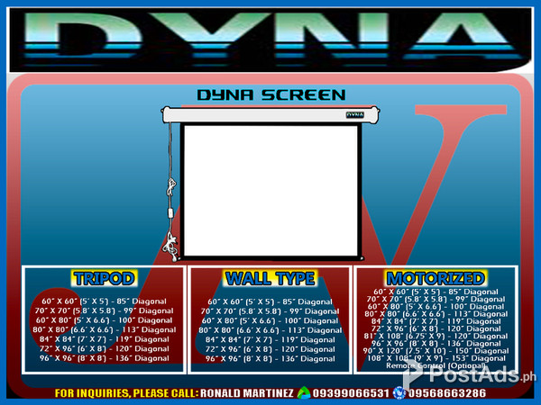 DYNA MOTORIZED ELECTRIC PROJECTOR SCREEN AUTOMATIC PROJECTION SCREEN