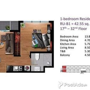 STANDARD ONE- BEDROOM RU-B1 VERTEX CENTRAL- in Archbishop Reyes Avenue | PostAds PH