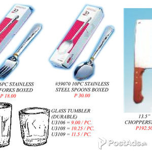 Tumbler Fork Spoon Chopper Peeler Egg slicer Canopener Lemon Squeezer | PostAds PH