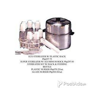 Set Plastic and Glass nurser Sterilizer with rack and feeding bottle | PostAds PH