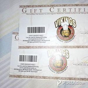 Vikings voucher gift certificate | PostAds PH
