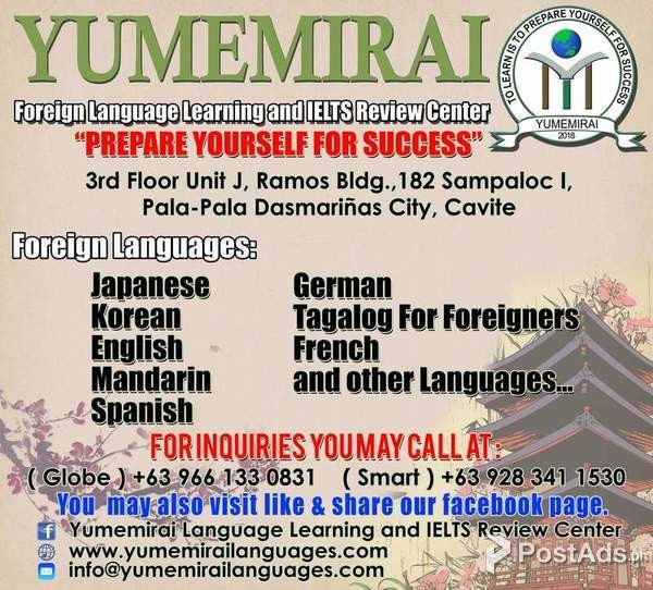 YUMEMIRAI KOREAN LANGUAGE SCHOOL IN CAVITE