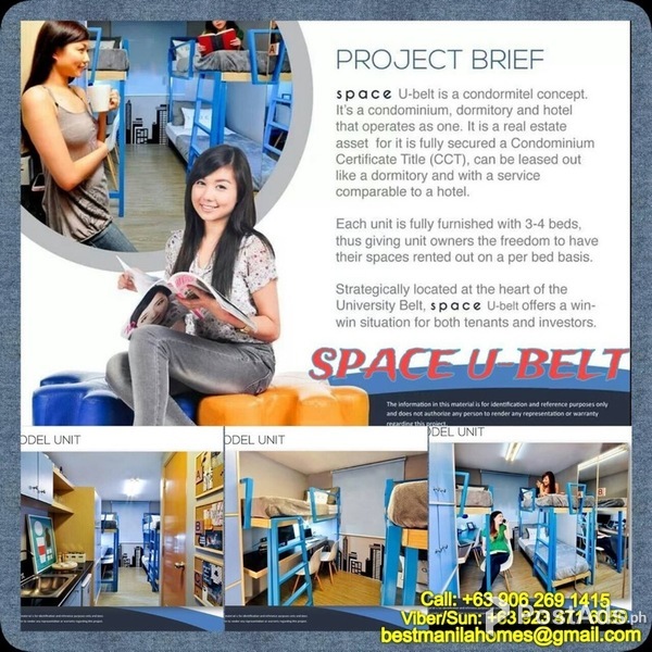 SPACE U-BELT NEAR FEU & UE-MANILA-16,644.27monthly