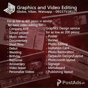 Computer Services, Video Editing and Graphics Design | PostAds PH