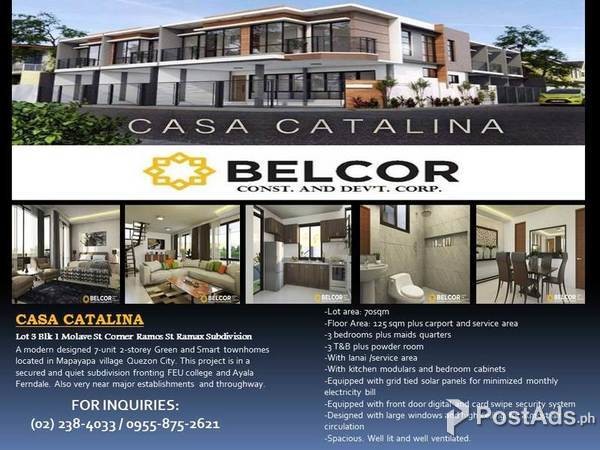 3 Bedroom Townhouse in Mapayapa Village Pasong Tamo Near FEU & MRT-7