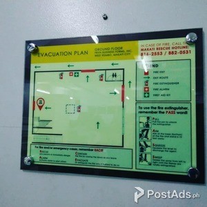 Evacuation Plan Sign Photo Luminescent Glow in the dark | PostAds PH