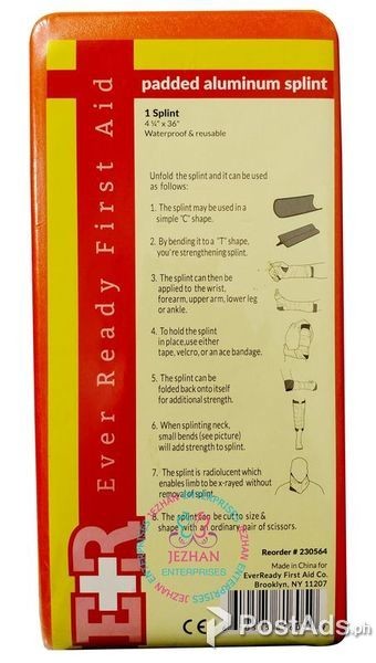 Padded Aluminum Foam Splint Orange Flat Fold