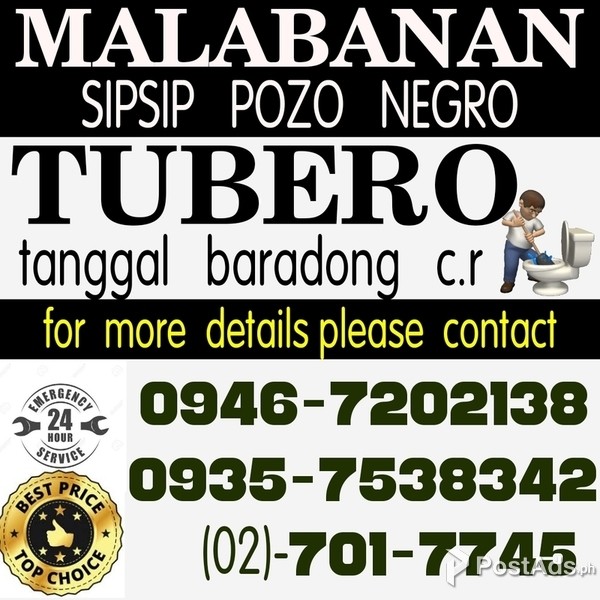 EGLOT TUBERO SERVICES NOVALICHES AREA 701-7745 09467202138 09357538342