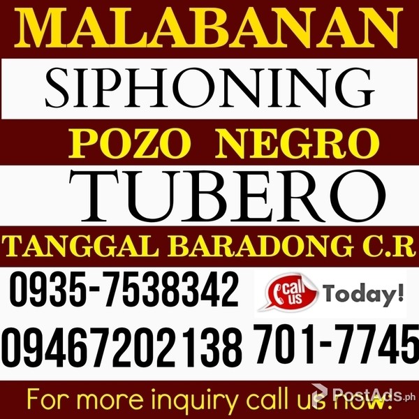 MALABANAN TUBERO SERVICES BATASAN HILLS AREA 701-7745 09467202138 