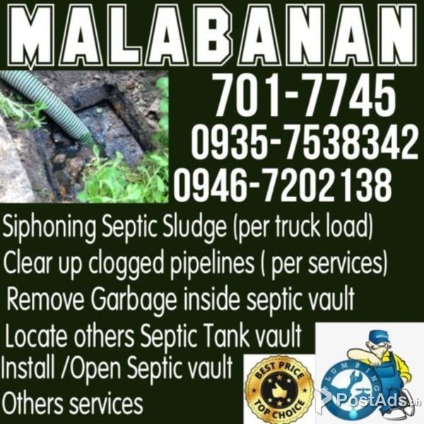 MALARIA CALOOCAN AREA MALABANAN TUBERO SERVICES 701-7745 09467202138