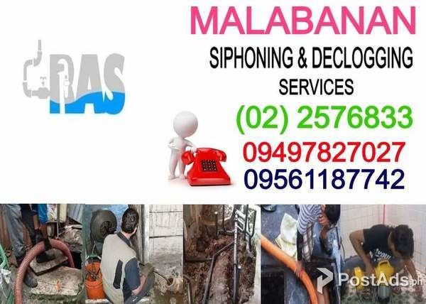 Makati 2576833 RAS Malabanan Siphoning Declogging Services 09497827027