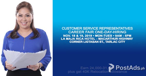 Hiring for Customer Service Representatives