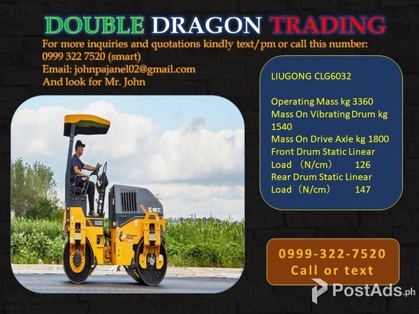 LIUGONG ROAD ROLLER 3.3 TONS