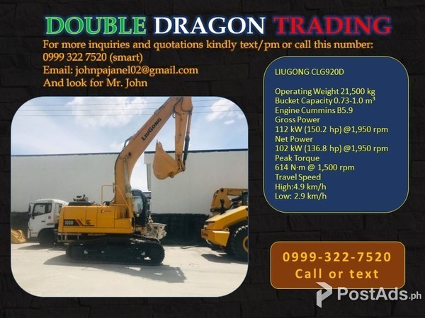 LIUGONG EXCAVATOR / BACKHOE 0.73 m³