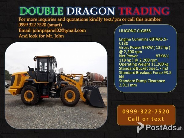 LIUGONG WHEEL LOADERS 0.8 TO 3.0 CBM