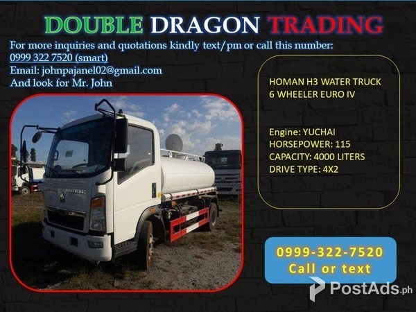 HOMAN WATER TRUCK 4000 LITERS