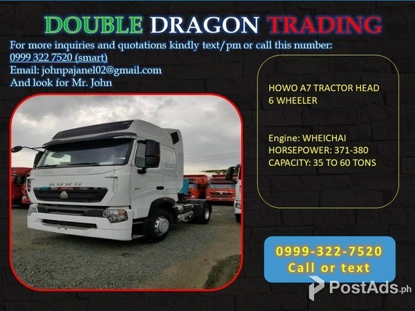 HOWO TRACTOR HEAD 4x2 WHEELER 380hp