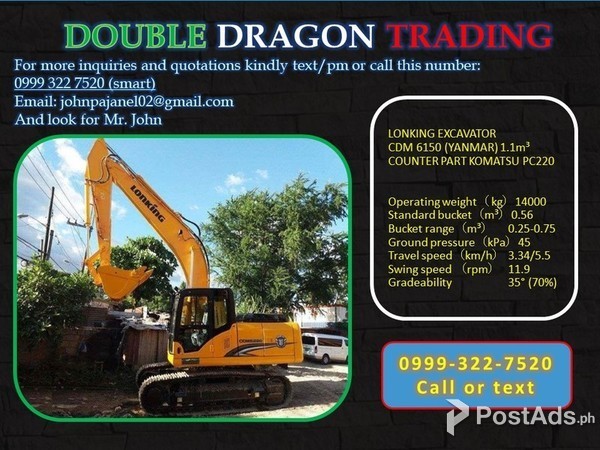 LONKING BACKHOE EXCAVATORS 