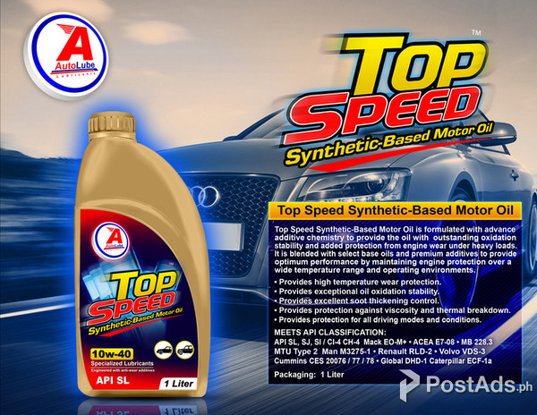 Autolube Top Speed Synthetic-Based Motor Oil