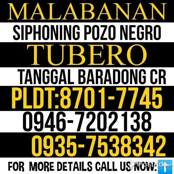 TANDANG SORA QC MALABANAN TUBERO SERVICES 8701-7745 09467202138