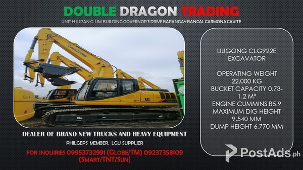 LIUGONG CLG922E EXCAVATOR / BACKHOE 1M³ 