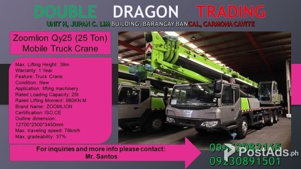 Zoomlion Qy25 Mobile Truck Crane 