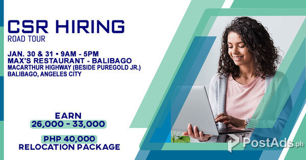Magnus: CSR Hiring on Jan 30 & 31 at Max’s Balibago Angeles Pampanga