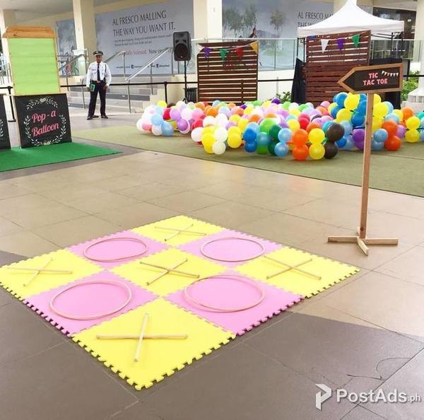 Life Sized Game boards, Jenga and Pick- up sticks party activity