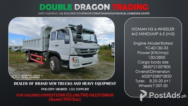 HOMAN H5 10CBM DUMPTRUCK 6 WHEELER EURO 4 