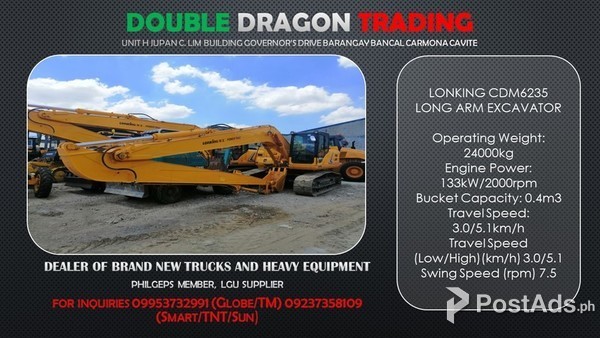 LONKING CDM6235 LONG ARM .4CBM EXCAVATOR 