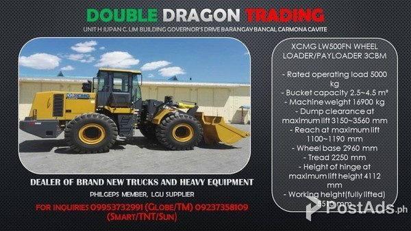 XCMG LW500FN WHEEL LOADER/PAYLOADER 3CUBIC