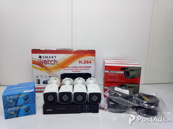 CCTV 4 Bullet Camera Smartwatch Brand (4Channel +4pcs B046W Camera)
