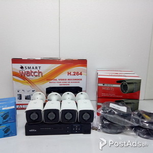 CCTV 4 Bullet Camera Smartwatch Brand (4Channel +4pcs B046W Camera) | PostAds PH